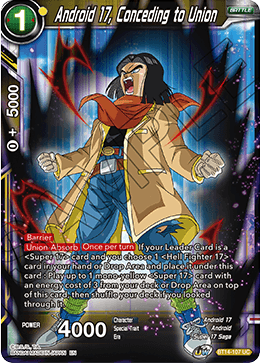 BT14-107 Android 17, Conceding to Union Uncommon [UC] Foil Holo Cross Spirits Dragon Ball Super TCG - The Feisty Lizard Melbourne Australia