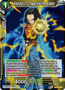BT14-109 Android 17, Thwarting the Enemy Rare [R] Foil Holo Cross Spirits Dragon Ball Super TCG - The Feisty Lizard Melbourne Australia