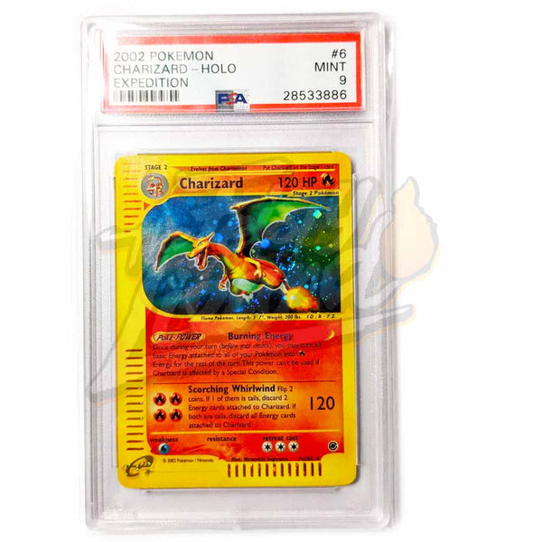 2002 Pokemon Expedition Charizard Holo Rare 6 MINT PSA 9 - The Feisty Lizard