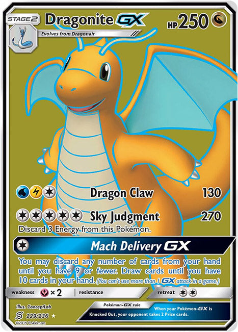 229/236 Dragonite GX Ultra Rare - The Feisty Lizard