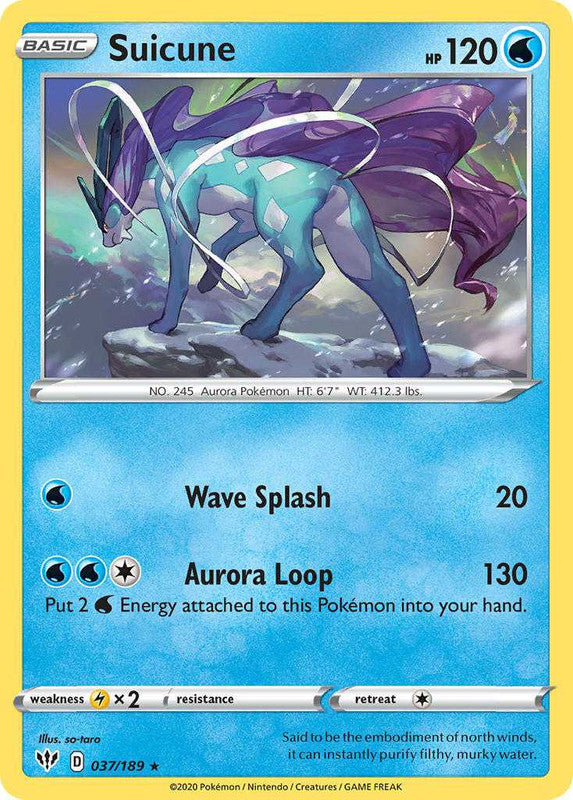 037/189 Suicune Holo Rare Darkness Ablaze - The Feisty Lizard