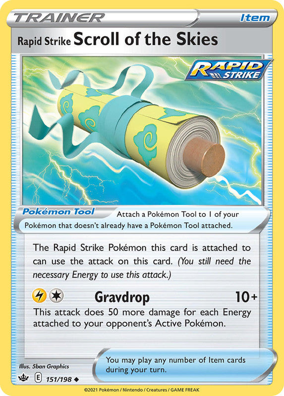 151/198 Rapid Strike Scroll of the Skies Trainer Uncommon Chilling Reign Pokemon TCG - The Feisty Lizard Melbourne Australia